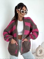 Bocca Chocolate & Pink Short Cardigan