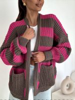 Bocca Chocolate & Pink Short Cardigan - Image 2