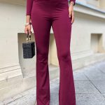 Kendal Burgundy Belted  Slimming Trousers