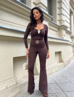 Kendal Brown Belted  Slimming Trousers - Image 2