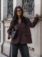 COCOMORE Gladys Suede Chocolate  Blazer