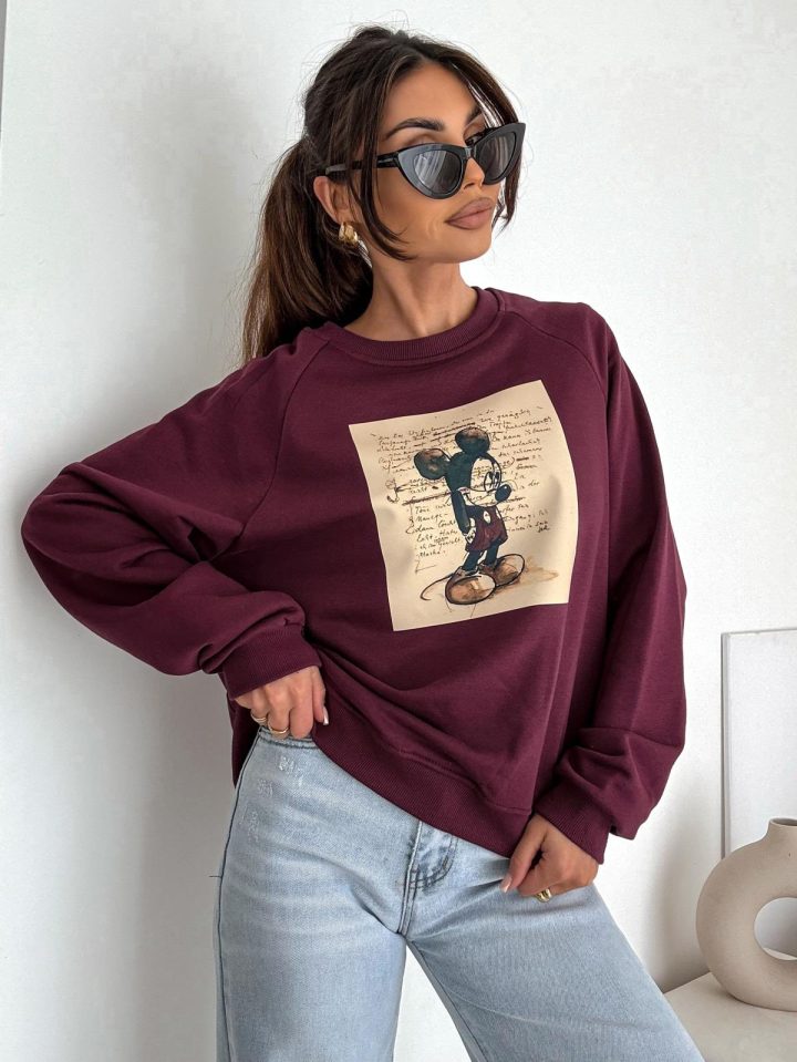 BOCCA Mickey Burgundy Sweatshirt - Image 1