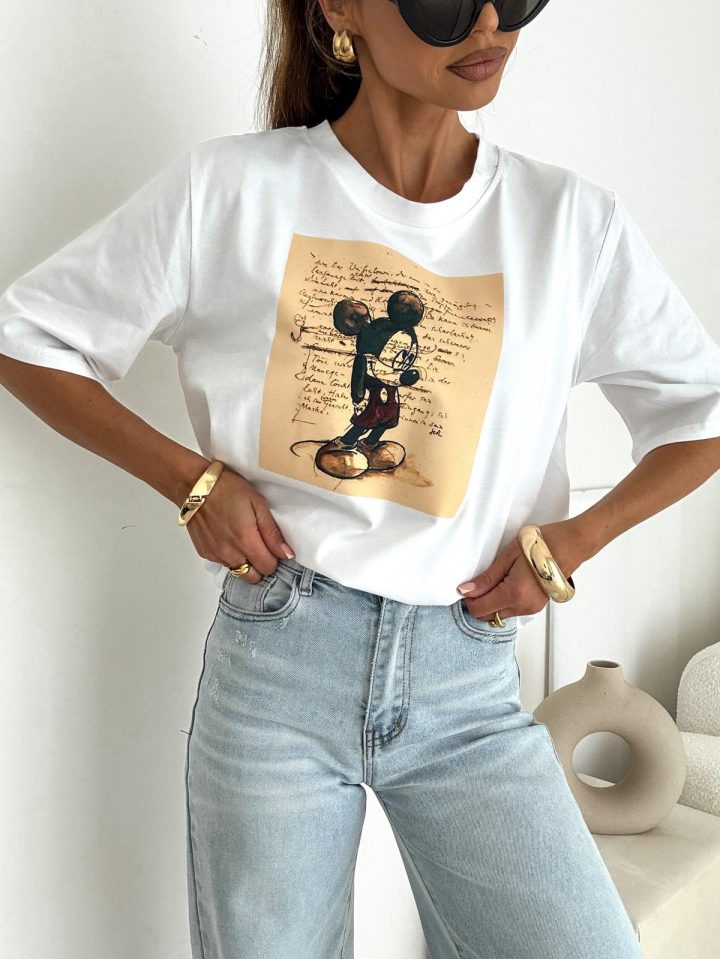 BOCCA Mickey 1405  Off White T-shirt - Image 2