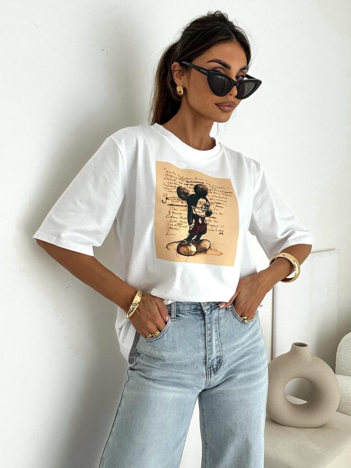 BOCCA Mickey 1405  Off White T-shirt - Image 3
