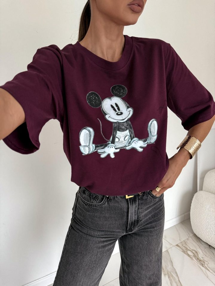 BOCCA Mickey 1505 Burgundy T-shirt - Image 1