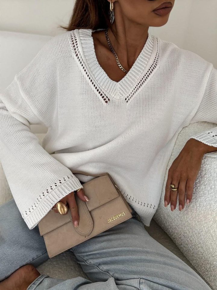 Bocca Adelle White Jumper - Image 1