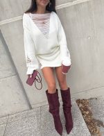 Zarina SUEDE Burgundy Boots