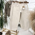 M SARA Ballon Fit Beige Trousers