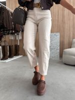 M SARA Ballon Fit Beige Trousers - Image 3
