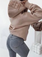 QUEEN Beige Hoodie One Size