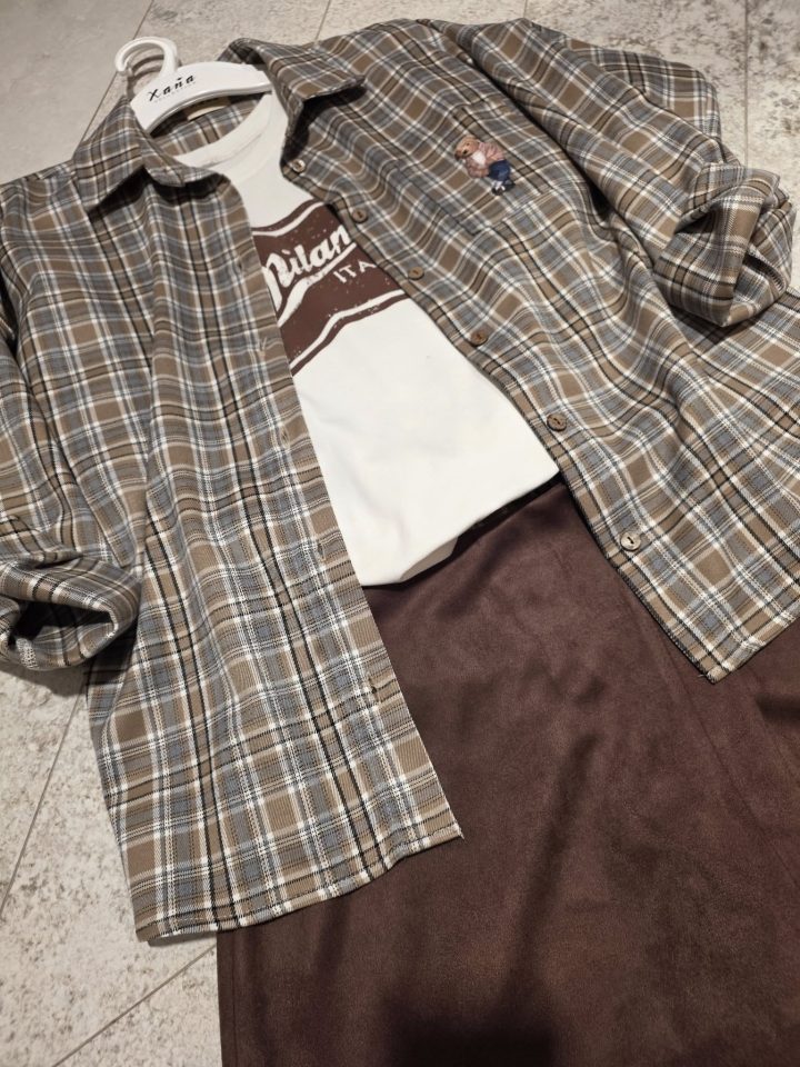 XANA  MONTHANA Light Beige & BROWN Shirt - Image 2