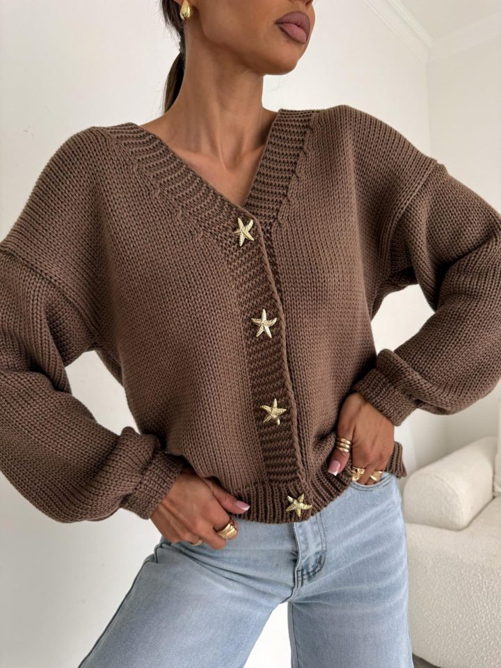 Bocca Star Latte Short Cardigan - Image 1
