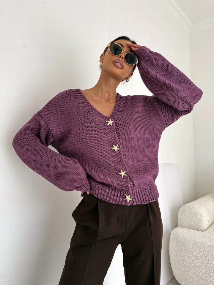 Bocca Star Plum Short Cardigan - Image 1