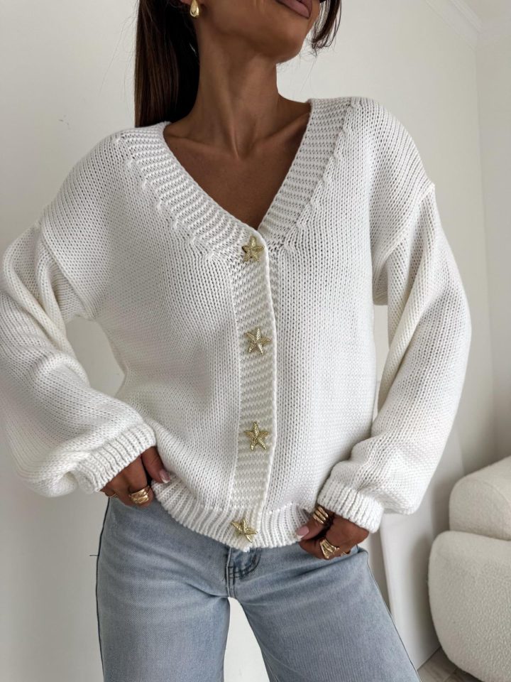 Bocca Star Off White Short Cardigan - Image 2