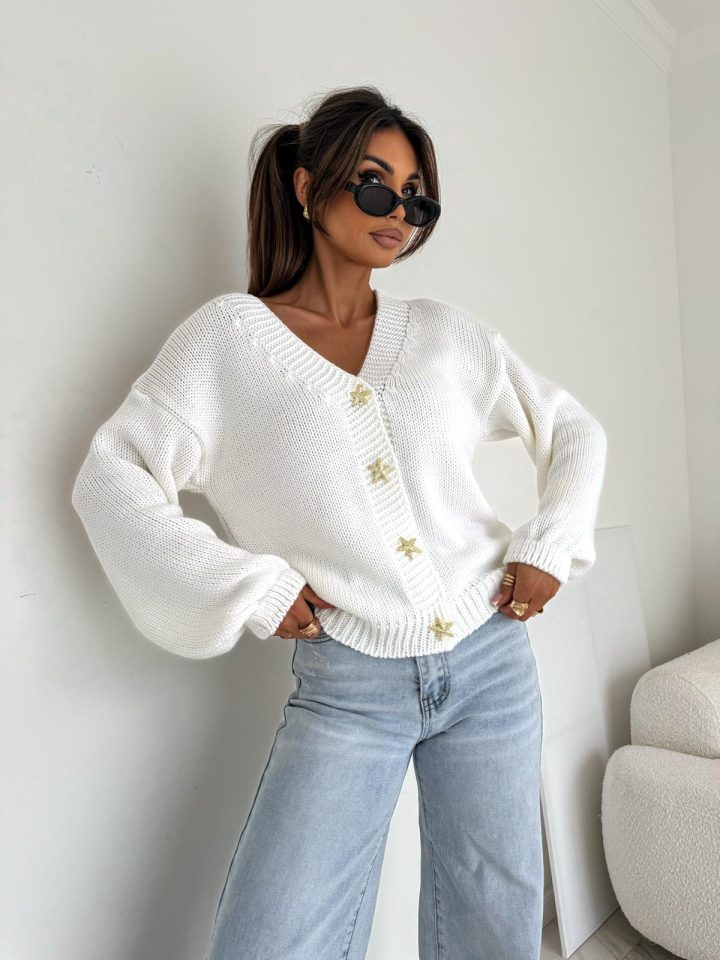 Bocca Star Off White Short Cardigan - Image 1