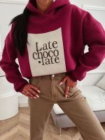 Chocolate Burgundy Hoodie One Size - Image 3