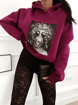 Icon Burgundy Hoodie One Size