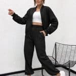 Quenteen Black Sweatshirt & Trousers Set