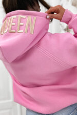 QUEEN Powder Pink Hoodie One Size - Image 4