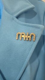 Zuzanna Blue Belted Coat With Brooch One Size - Image 2