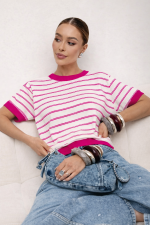 Cocomore Harvey Pink & White Jumper Top - Image 3