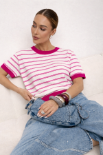 Cocomore Harvey Pink & White Jumper Top