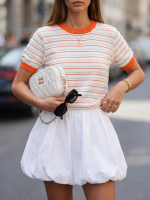 Cocomore Harvey Orange & White Jumper Top - Image 3