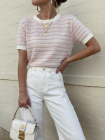 Cocomore Harvey Powder Pink & White Jumper Top