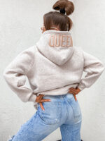 QUEEN Melange Beige Hoodie One Size - Image 3