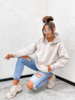 QUEEN Melange Beige Hoodie One Size