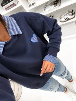 Lea 2 in 1 Navy Sweatshirt with Shirt - Image 2