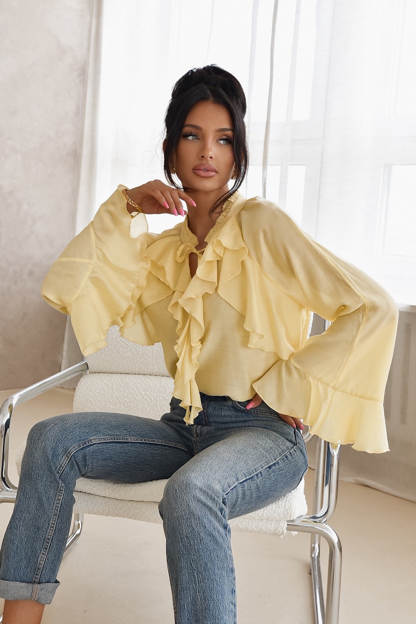 zolta koszula Xana Eloise Yellow Shirt - Image 1