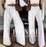 Roxandra White Wide Leg Jeans - Image 4