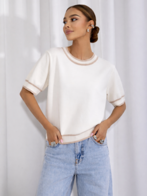 Cocomore Amber Beige & White Jumper Top