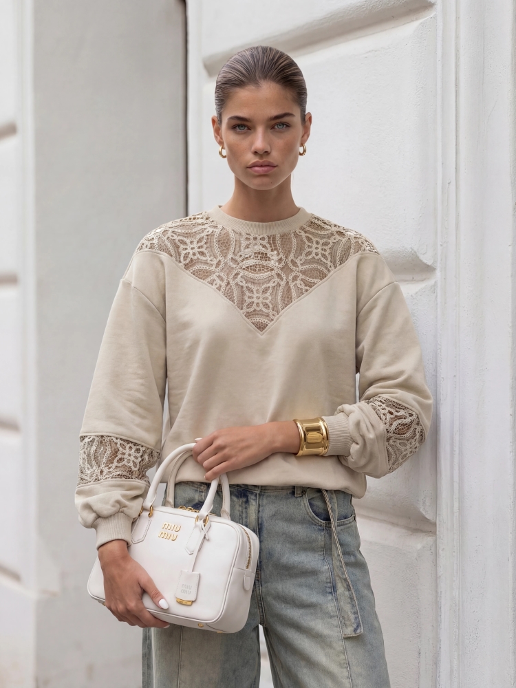 bez cocomore2 COCOMORE EXLUSIVE Megan Beige Sweatshirt - Image 1