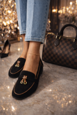 Women’s Selene Black Moccasins