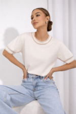 Cocomore Amber Beige & White Jumper Top - Image 3