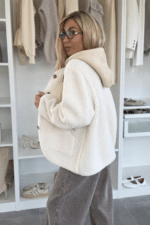 Lisa Beige Fleece sweatshirt for women - Image 2