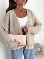 Bocca Maxim Beige Short Cardigan - Image 3