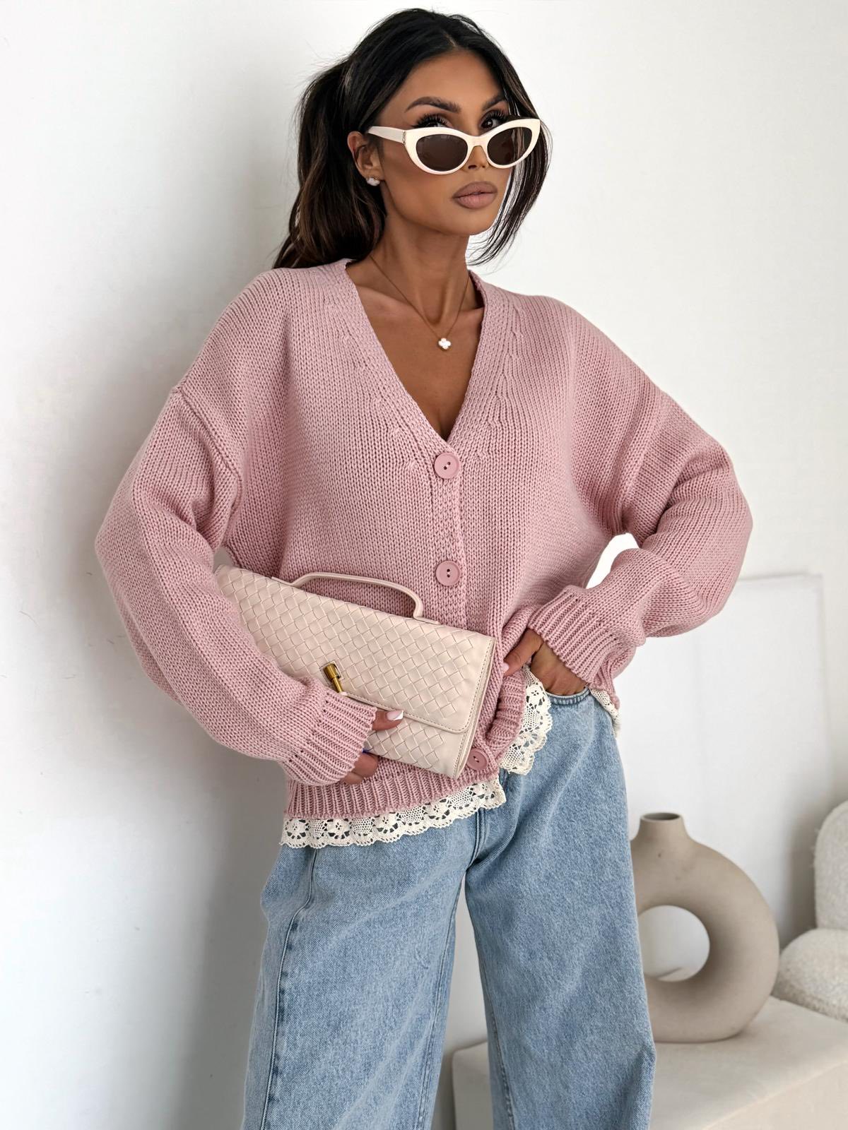 maxim pink Bocca Maxim Powder Pink Short Cardigan - Image 1